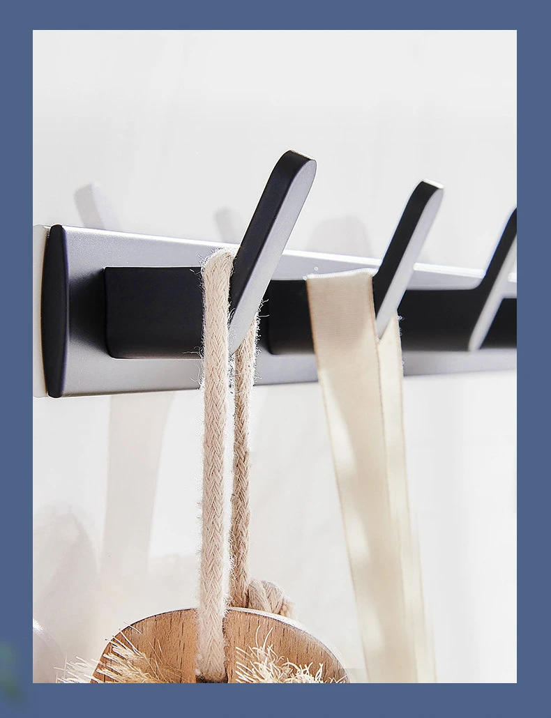 Description Picture 5 of itemSpace aluminum kitchen hooks Bathroom hardware accessories bathroom living room Home Clothing  Hat Storage Punching installation