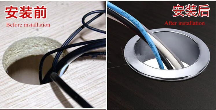 Description Picture 5 of itemComputer Desk Cable Grommets Wire Hole Cover Cabinet Vent Decorative Ring Cable Outlet Port Furniture Hardware Desk Accessories