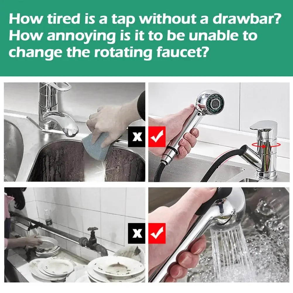 Description Picture 5 of itemKitchen Faucet Pull-out Sprinkler Head Accessories Basin Nozzle Spash-proof Head Pull-out Telescopic Sprinkler Head Shower