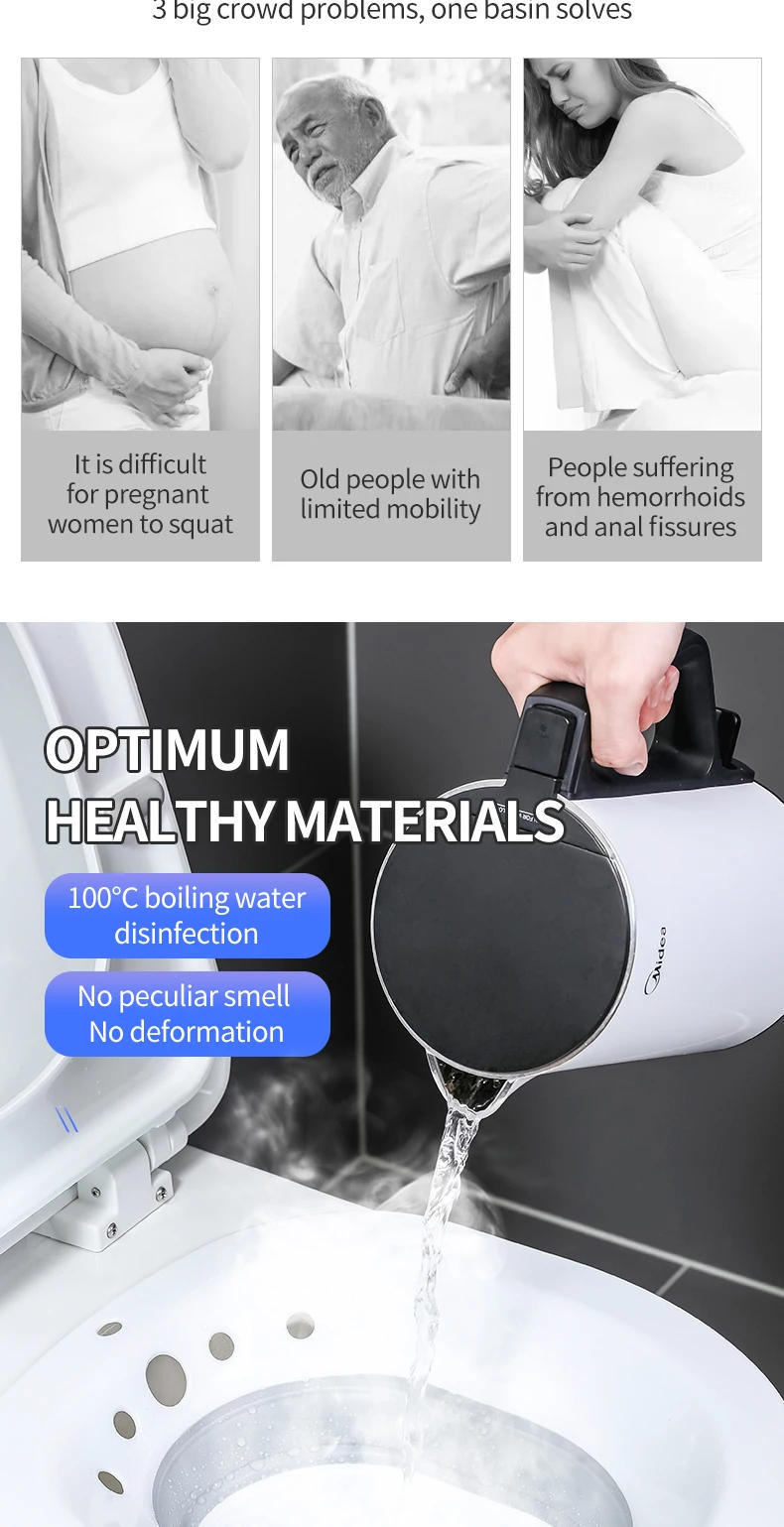 Description Picture 3 of itemWoman Folding Portable Bidet Maternal Self Cleaning Private Parts Hip Irrigator Perineum Soaking Bathtub Toilet Bidet Seat