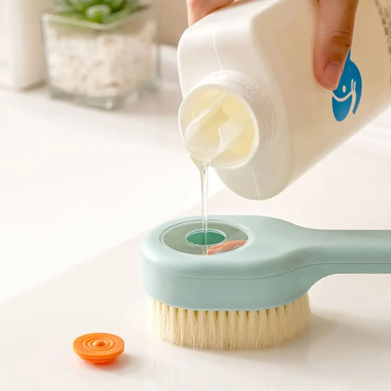 Description Picture 5 of itemLong Handle Shower Brush Soft Hair Exfoliation Comfortable Bath Brush With Soap Dispenser Massage Brush For Bathroom Home