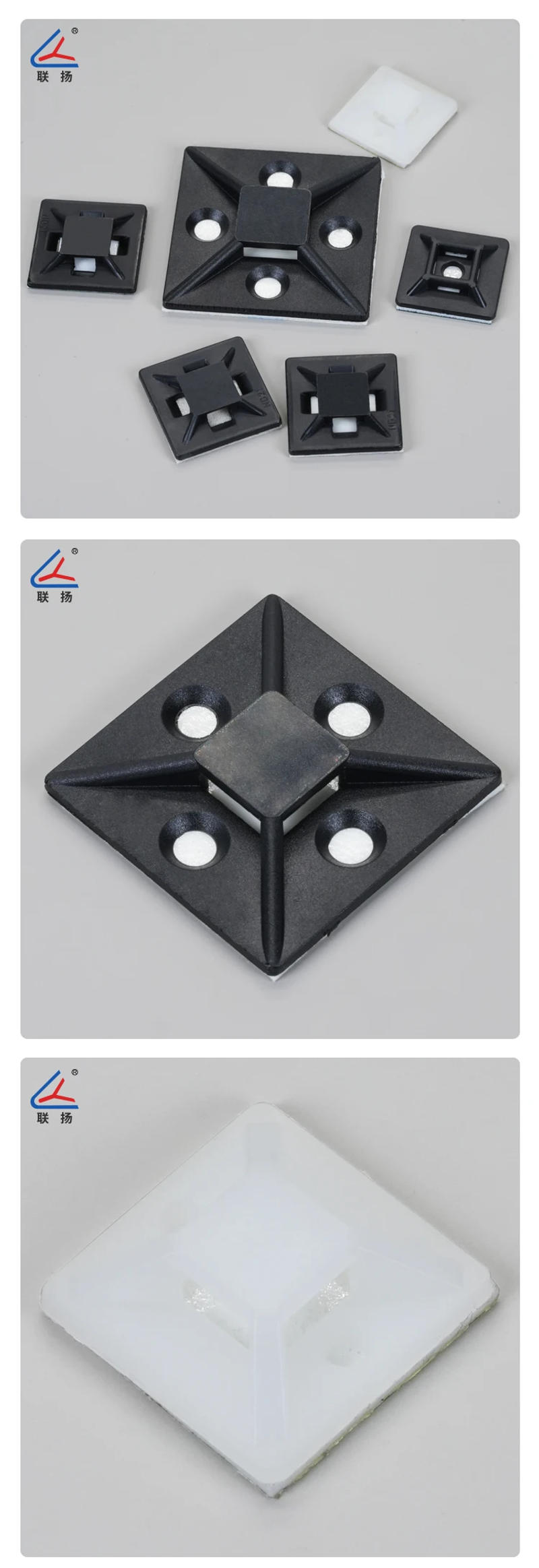 Description Picture 4 of itemND 20/50/100PCS Cable Tie Mounts Self Adhesive with Screw Hole Zip Wire Tie Mounting Base Holder