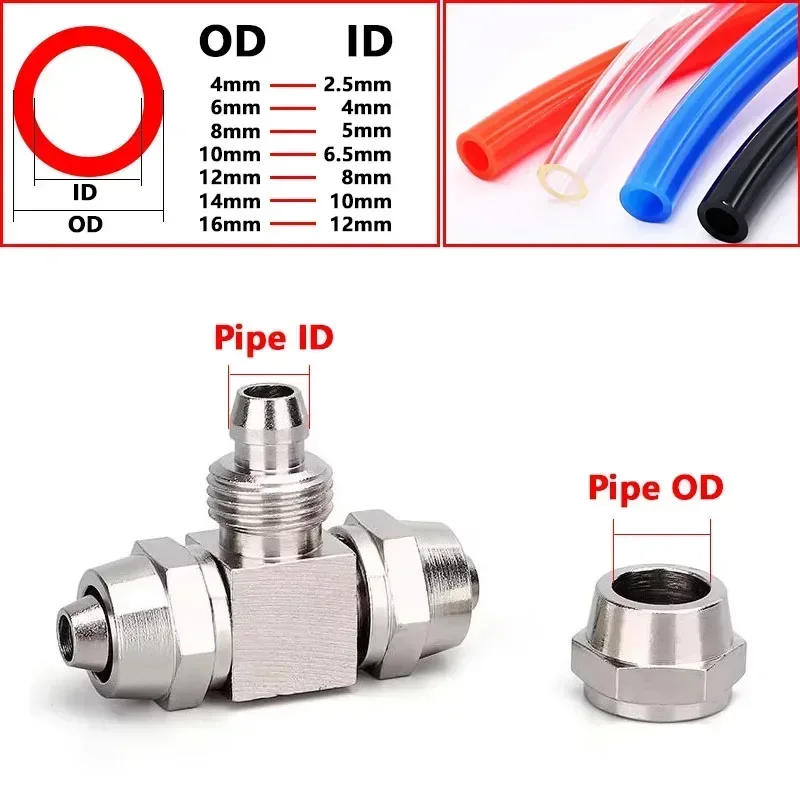 Description Picture 5 of item10Pcs KPE KPM KPU KPV KPZA Copper Plated Nickel Pneumatic Air Connector for Hose Tube OD 4 6 8 10 12 14 16MM Joint Connection