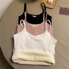 Hot Women Winter Warm Underwear Solid Color Casual Vest Underwear Nightwear Sexy Elasticity Camisoles For Women Sleeveless Tops