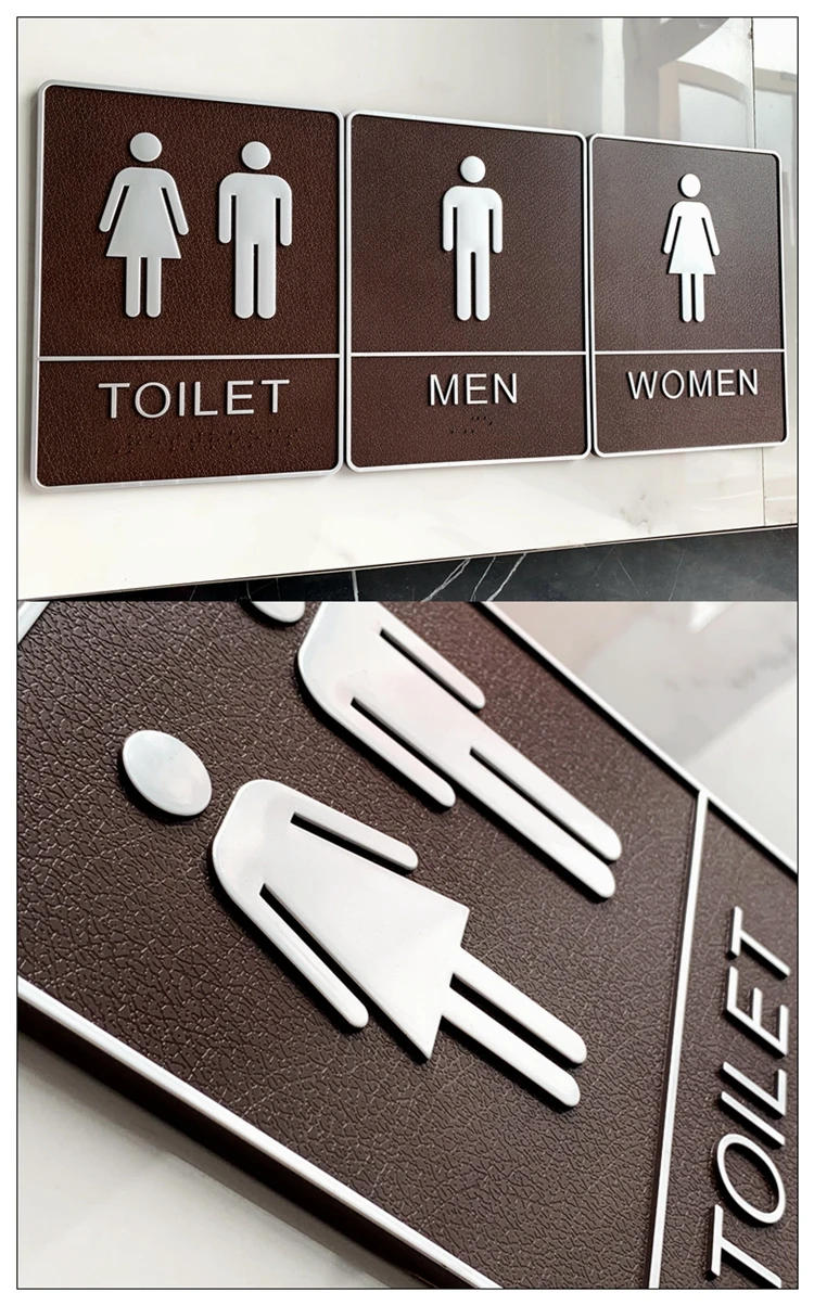 Description Picture 3 of itemRestroom Signs Men and Women Wall Stickers Toilet Door Signs High-grade Public Toilet  Club Hotel Public Bathroom Signage