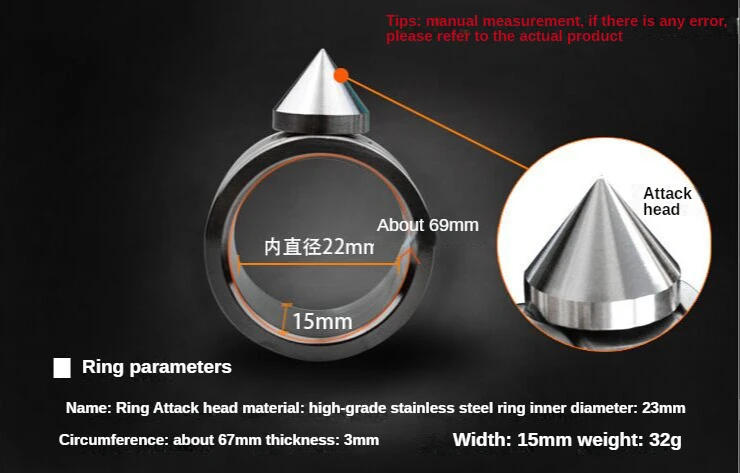 Description Picture 3 of itemHigh Quality Stainless Steel  Ring For Women Men Safety Outdoor Survial Kit EDC Tool Glass Breaker