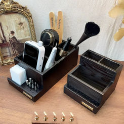 Ancient nail tools storage box Polishing machine Polishing head brush cotton sheet supplies large capacity desktop walnut colors