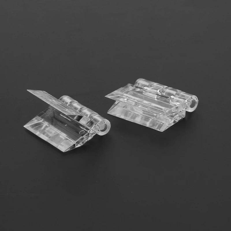 Description Picture 6 of item10Pcs Transparent Plastic Folding Hinges Durable Clear Acrylic Hinge Tools