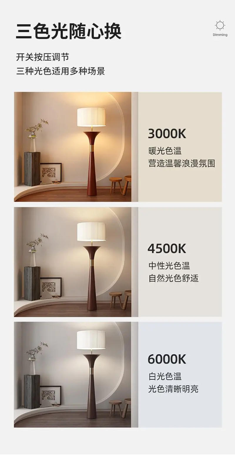 Description Picture 5 of itemNordic light luxury antique style floor lamp Creative design sense bedroom vertical light