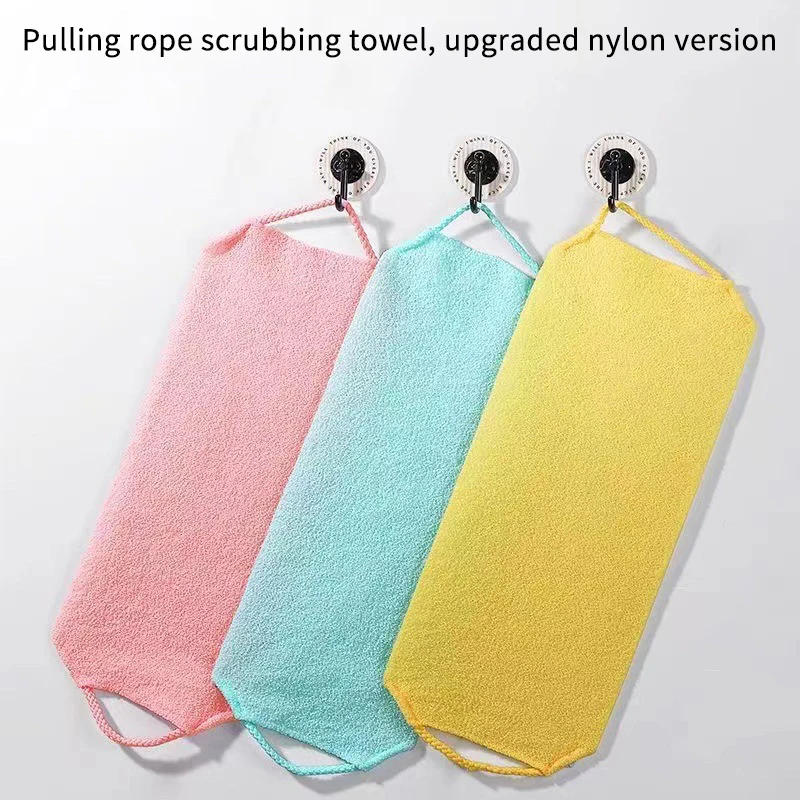 Description Picture 5 of itemHigh Elasticity Frosted Long Shower Towel Shower Body Brush Bathing Massage Back Body Exfoliating Bathroom Wash Brush Bath Tools