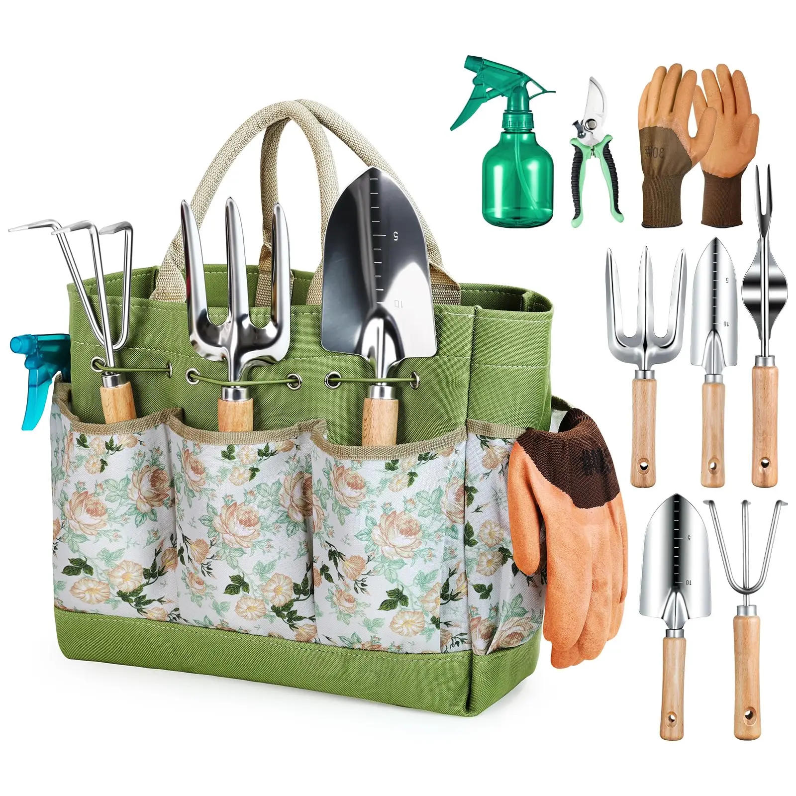 Description Picture 2 of itemGardening Tools 9-Piece Heavy Duty Gardening Hand Tools Durable Organizer Handbag,Rust-Proof Combination Garden Tool Set