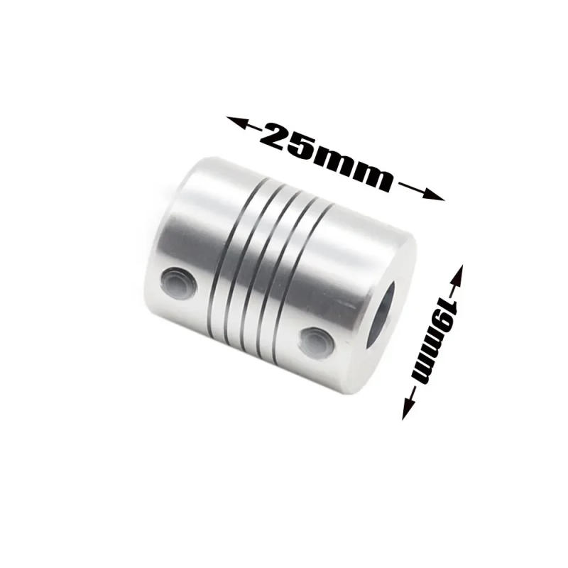 Description Picture 4 of itemD19L25 3mm 4mm 5mm 6mm 6.35mm 8mm 10mm Aluminum Z Axis Flexible Coupling For Stepper Motor Coupler Shaft Couplings 3D Printer
