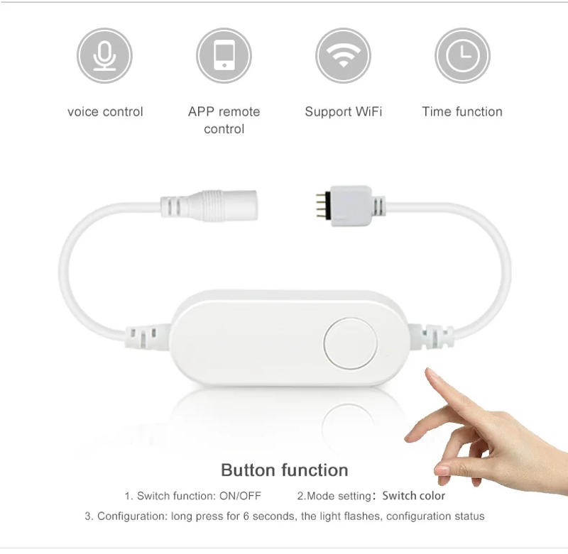 Description Picture 3 of itemTuya LED Strip Controller,Homekit Smart Home RGB Led Controller,DC interface/4pin Wifi Switch for 12V 5050/2835 COB Neon Light