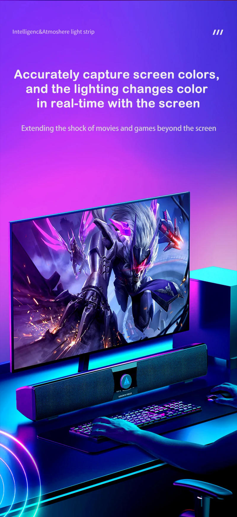 Description Picture 4 of itemSmart Gaming LED Strip Lights Computer Sync Light Strip Monitor RGB Screen LED Backlight For Gaming Room Atmosphere Decor