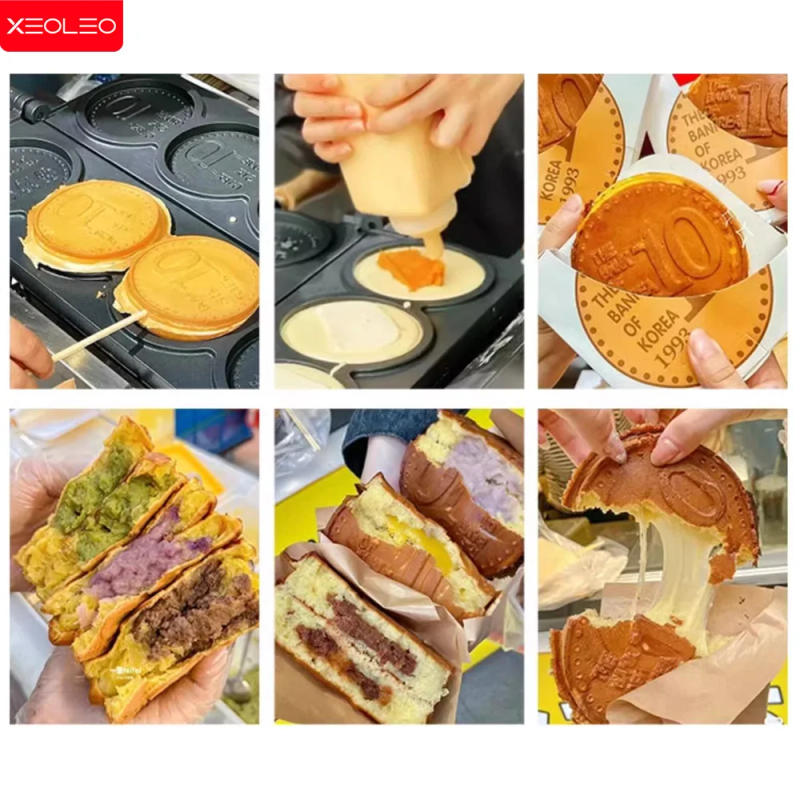 Description Picture 3 of itemXEOLEO Electric 2PCS Gold Coin Waffle Maker 1600W Coin Waffle Bread Maker Non-stick Cheese Coin Waffle Iron Maker Home Applian