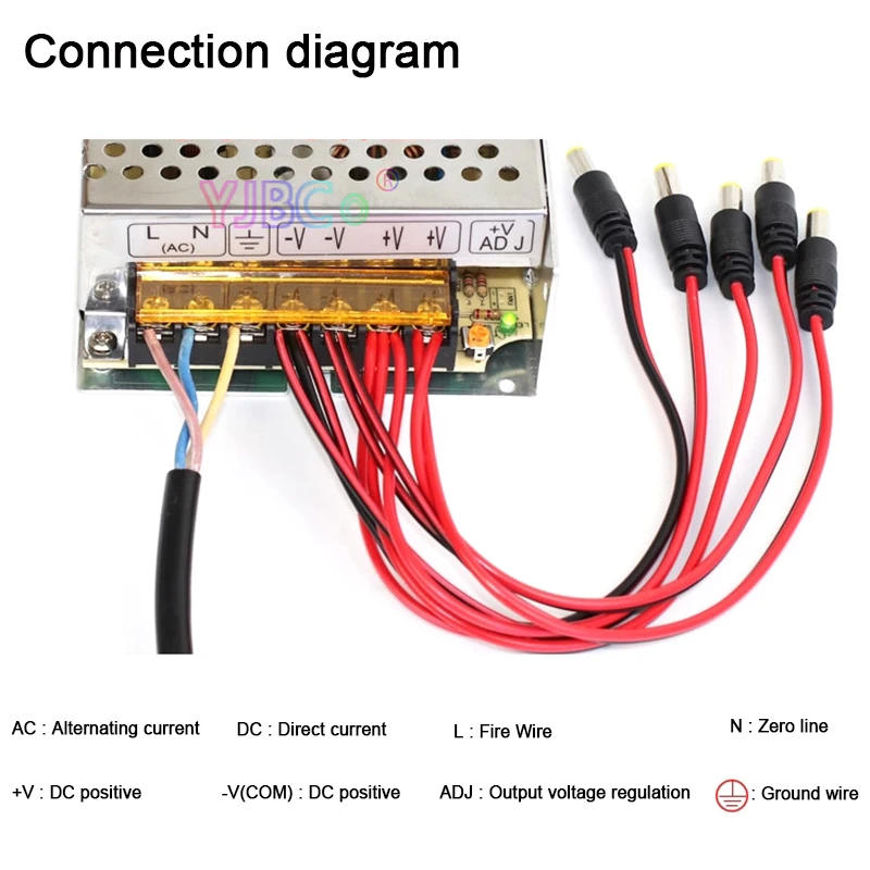 Description Picture 6 of item5V 12V 24V 48V 36V LED Strip Light Power Supply 3A 4A 5A 6A 7A 10A 15A 20A 25A 30A 40A 50A 800W Switch adapter transformer drive