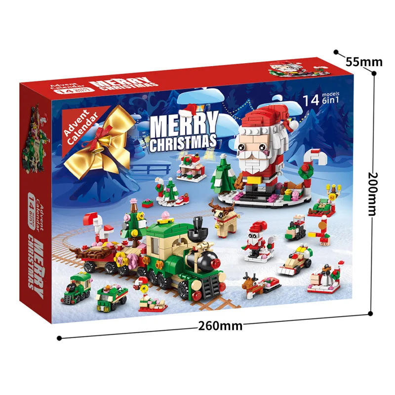 Description Picture 3 of itemChristmas Building Blocks Set Box Kids Toys Xmas Advent Calendar Bricks Diy Kit Gift for Children 6 Years Old and Above