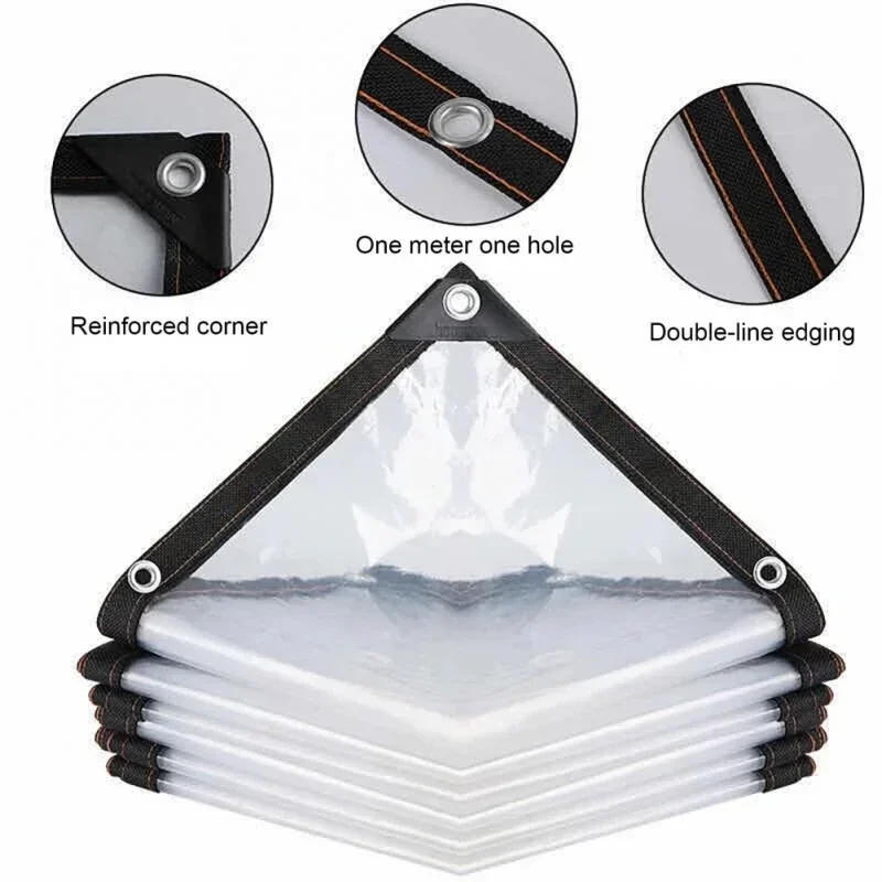 Description Picture 3 of itemTransparent rainproof shading cloth tarpaulin Lightweight waterproof tarpaulinFor Covering Henhouse Porch Canopy Plant Camping