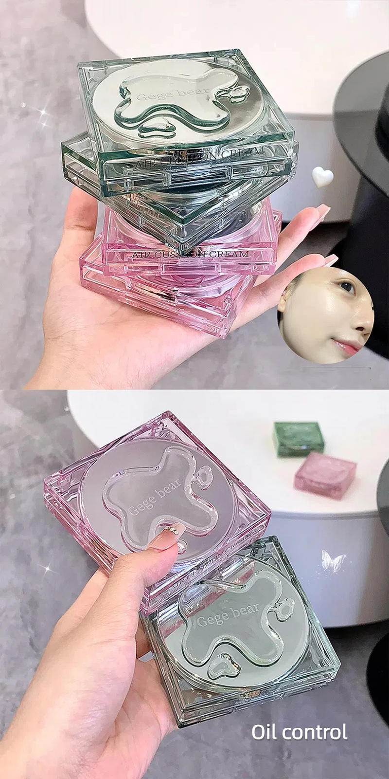 Description Picture 3 of itemBB Cream Air Cushion Liquid Foundation Full Coverage Waterproof Long-lasting Concealer 2 Colors Cushion Compact Face Makeup Base