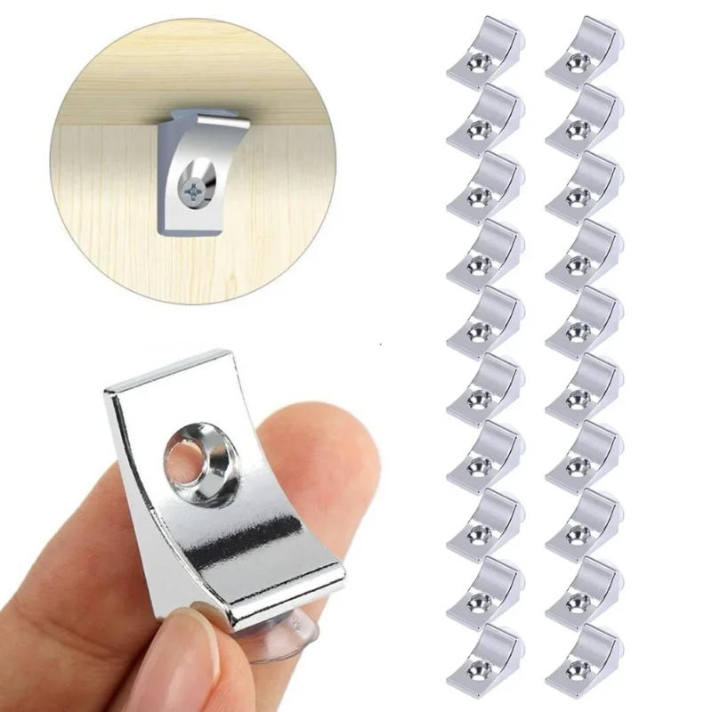 Description Picture 3 of item20Pcs Right Angle Glass Shelf Suction Cup Fixing Support Clip Bracket Clamp Holder For Board Cabinets Wardrobes Furniture