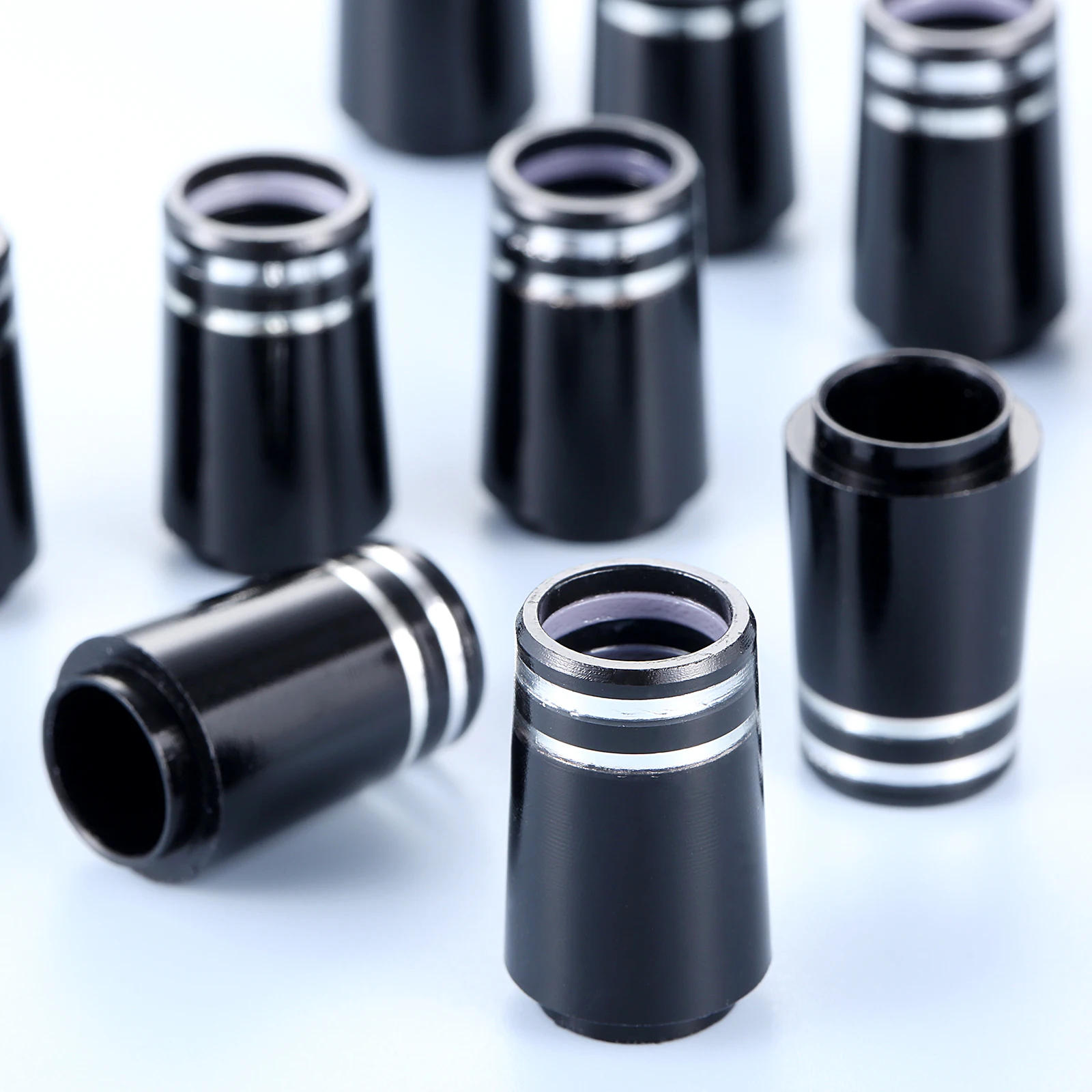 Description Picture 5 of item10Pcs Tip Size 0.370 Plastic Golf Ferrules Sleeve Ferrule with Two Silver Ring 9.4x22.04x13.6mm for Iron Club Shafts Accessories