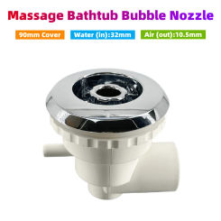 Φ90mm Cover Single Way 32mm Water-in Jet Nozzle ABS Chromed Cap PVC Base Massage Bathtub Bubble Nozzle Hot Tub Water Jet Nozzle
