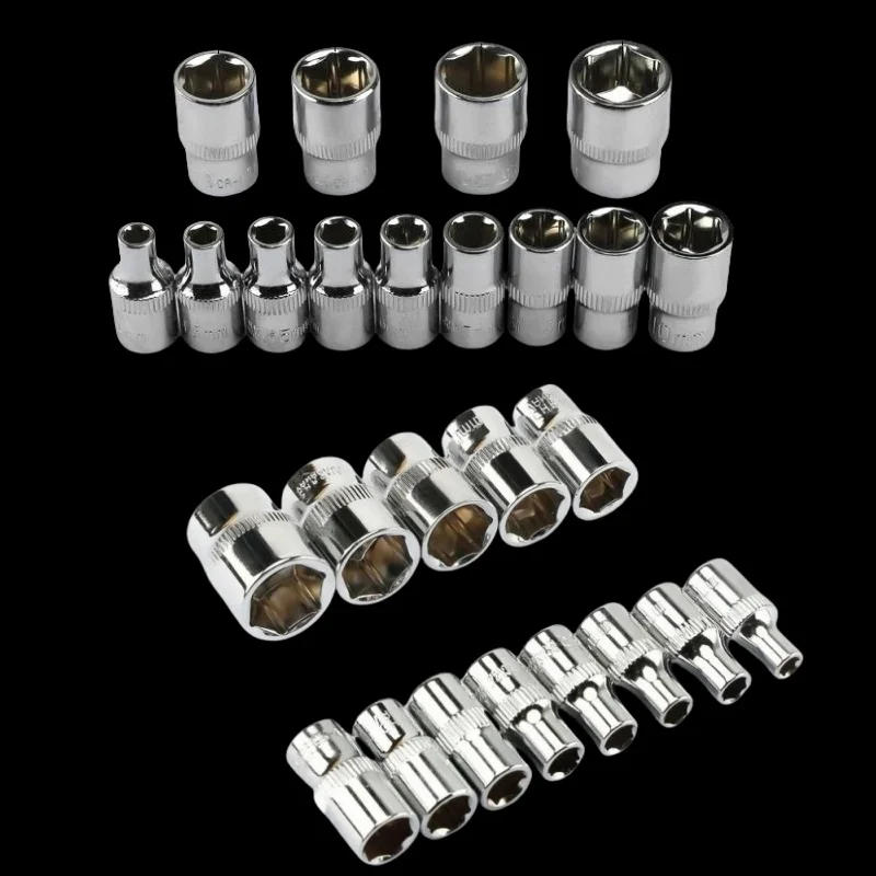 Description Picture 3 of item1-Piece 1/4 Drive Inch 4 4.5 5 5.5 6 7 8 9 10 11 12 13 14mm Ratchet Wrench Socket Head Sleeve Double End Hand Tools