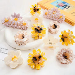 Shark Clip Headwear Ponytail Holder Temperament Flower Women Hair Clips Korean Style Crab Clip Daisy Hair Claw Hair Accessories