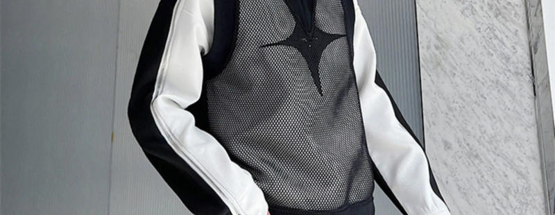 Description Picture 3 of itemLUZHEN 2024 Summer Perspective Design Mesh Tank Tops Men's Casual Trendy Original High Street Sleeveless Vests T Shirts LZ2636