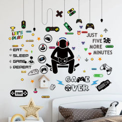 6PCS Glow in The Dark Luminous Wall Sticker Cosmic Starry Sky Game Handle Gaming Zone Video Game Decor for Living Room