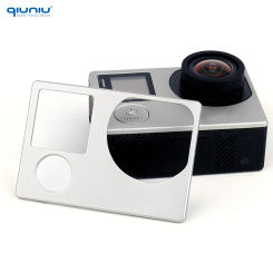 QIUNIU For GoPro Front Board Frame Front Cover Panel Faceplate Replacement Repair Part for Go Pro Hero 4 Black and Silver Camera
