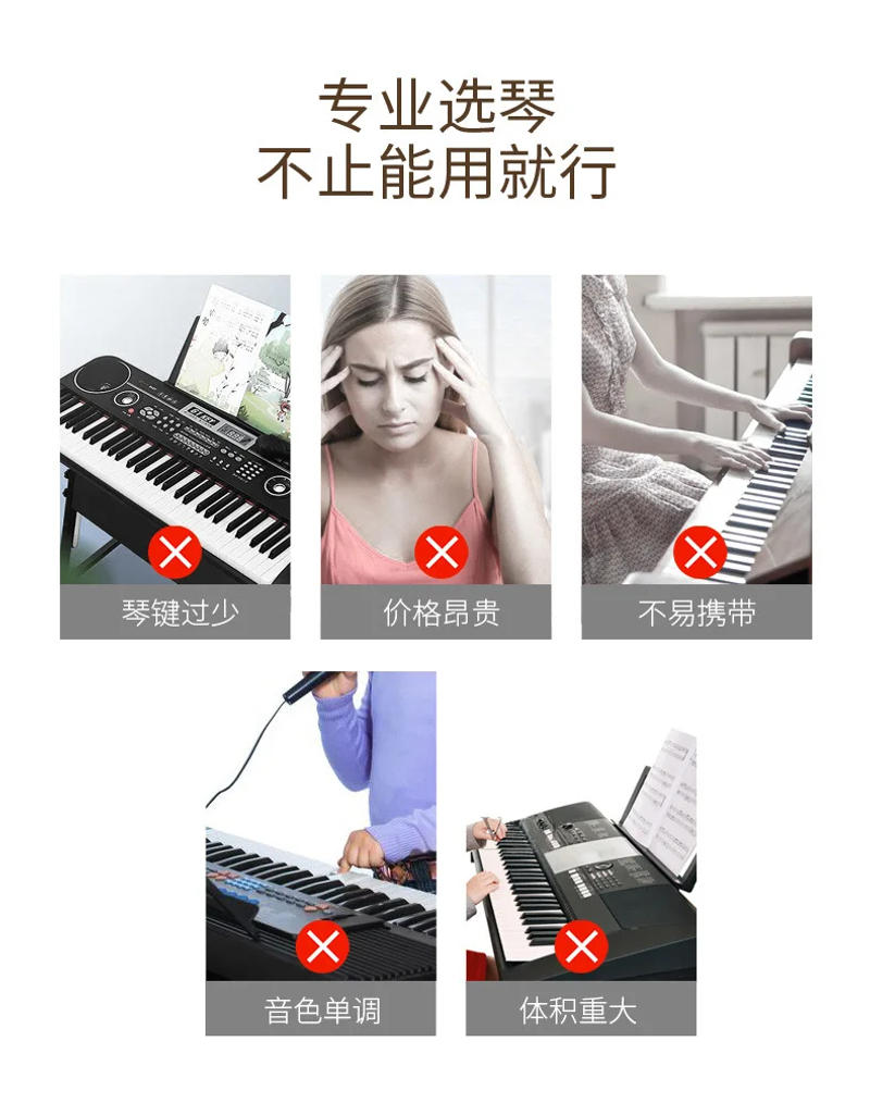 Description Picture 6 of item88Keys Foldable Electronic Piano Multifunctional Portable Digital Piano 128 Rhymes for Student Musical Instrument