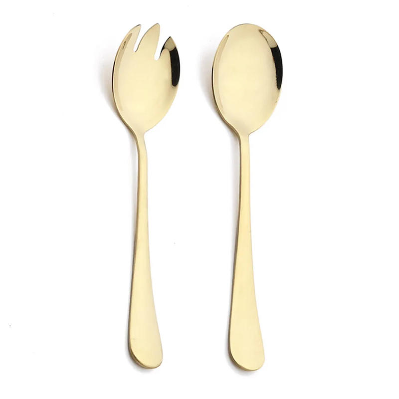 Description Picture 5 of item2Pcs Black Salad Spoon Fork Stainless Steel Salad Dessert Spoon Cutlery Set Serving Spoons Kitchen Utensils Accessorie Tableware