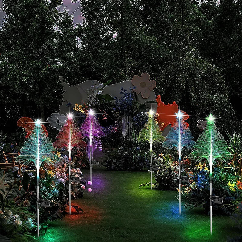 Description Picture 3 of itemSolar Christmas Tree Star Lights Powered Pathway Light Fiber Optic Lawn Floor Lamp Outdoor Yard Garden Party Festival Park Decor
