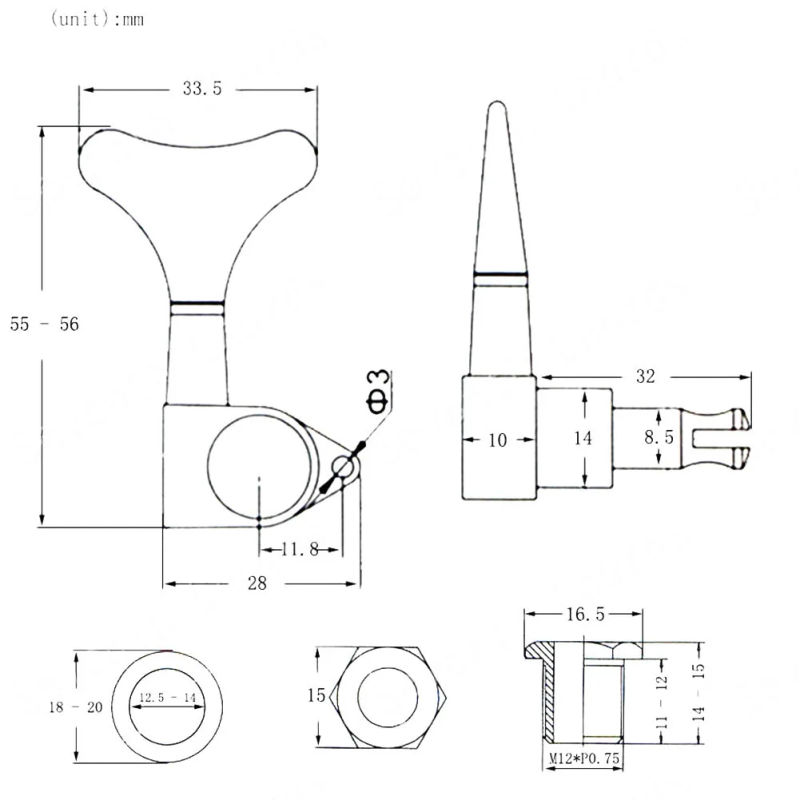 Description Picture 5 of item5pcs Bass Tuning Pegs Bass Heavy Duty Internal Gear Sealed Machine Heads Electric Guitar Accessories For Machine Heads Peg