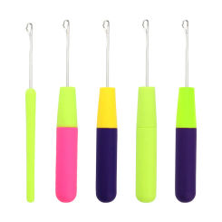 1Pcs Latch Hook Crochet Needle Dreadlocks Plastice Knitting Hair Extensions Styling Weaving Tool For Braiding Weave Wigs Craft