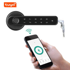 Tuya Biometric Fingerprint Smart Door Lock Electronic Digital Lock Password Fingerprint Keyless Security Door Handle for Home