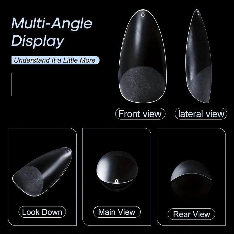 Description Picture 4 of item240pcs Almond False Nail Tips Full Half Cover Nails Frosted Matt Stiletto Short Fake Nail Extension For Salon