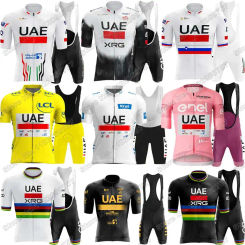 2025 UAE Team Cycling Jersey Set France Italy Slovenia Tadej Pogacar Cycling Clothing Men Road Bike Shirts Suit Bicycle Pants