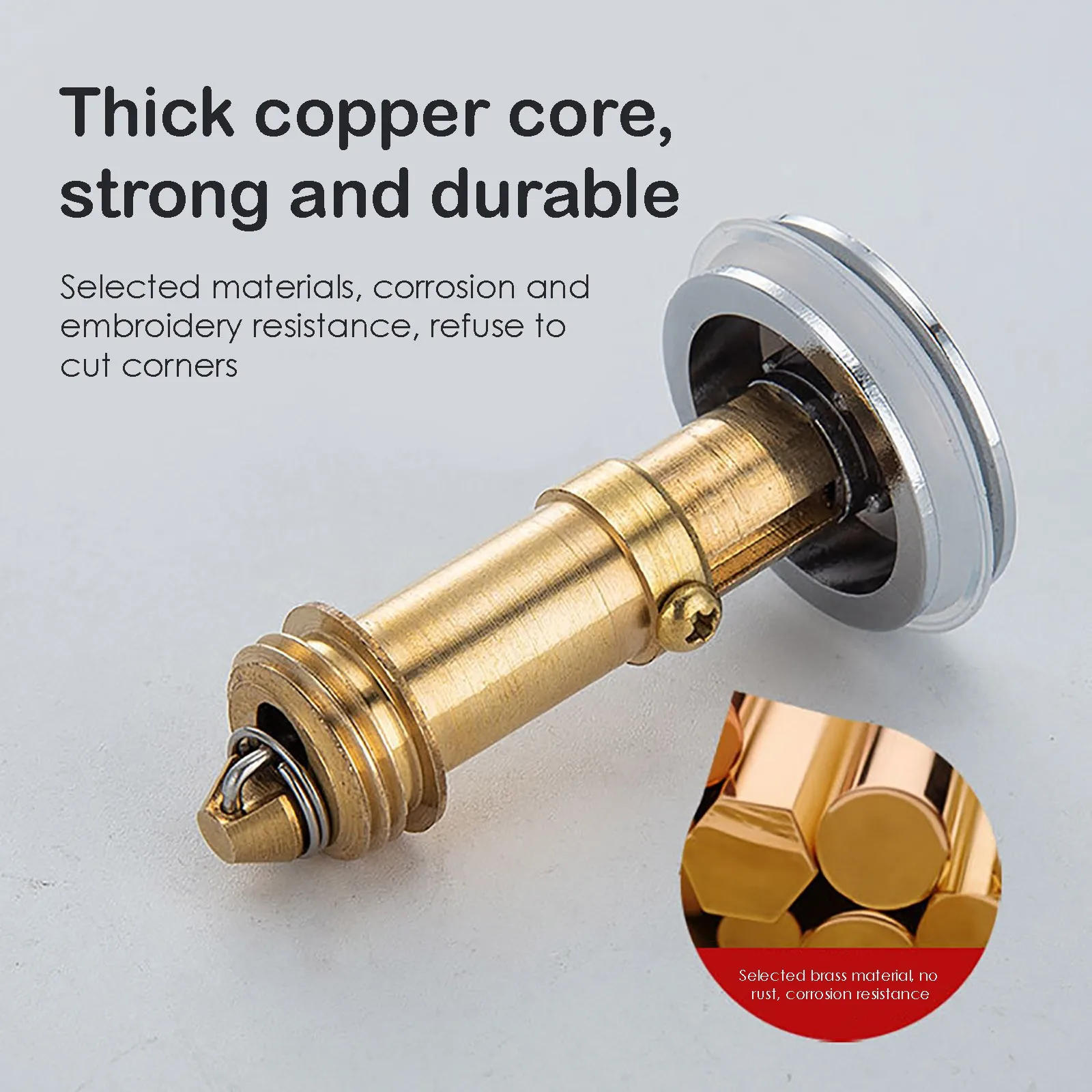 Description Picture 6 of itemPress Bounce Basin Pop-up Drain Filter Bathroom Shower Sink Filter Plug Hair Extension Bath Plug Kitchen Hardware Accessories