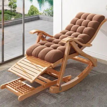Modern Living Room Folding Bamboo Rocking Chair Portable Lounge Chair Armchair Travel Beds Sun Loungers Outdoor Garden Furniture