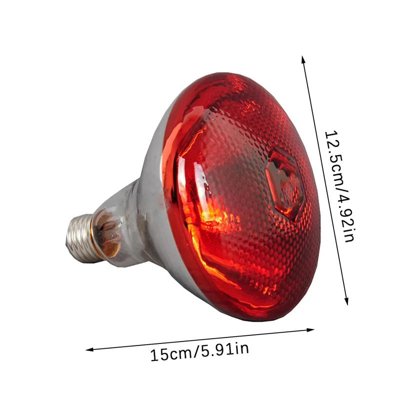 Description Picture 2 of item250W Poultry Infrared Heat Lamp Waterproof Anti-Explosion Thickened Light Bulbs â€‹For Piglet Chicken Duck Birds E27 Heating Lamp