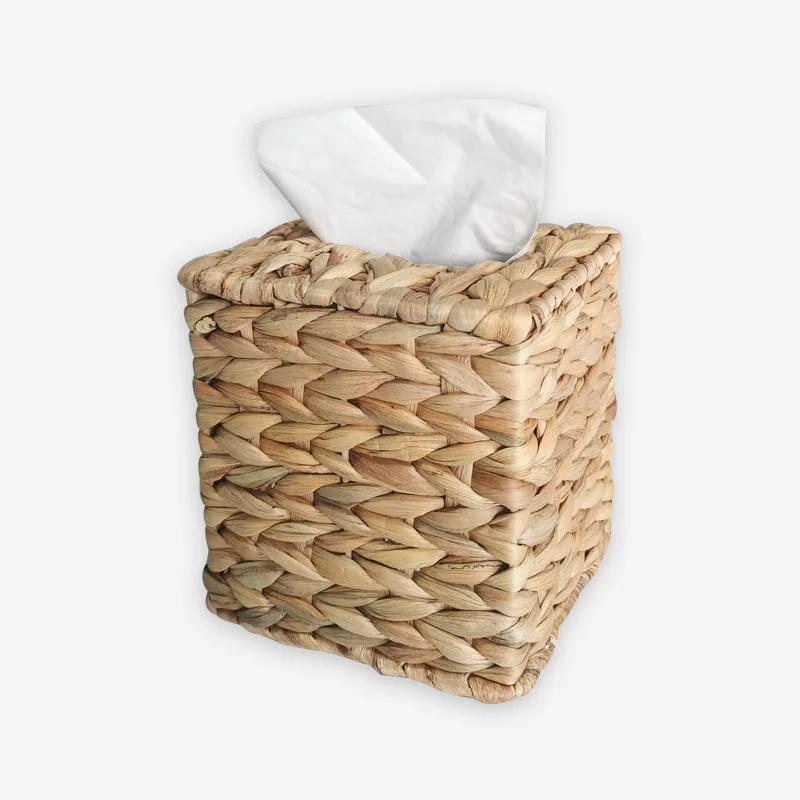 Description Picture 6 of itemWater Hyacinth Woven Tissue Box Rattan Woven Lid Sanitary Paper Box Household Living Room Pumping Paper Box Storage