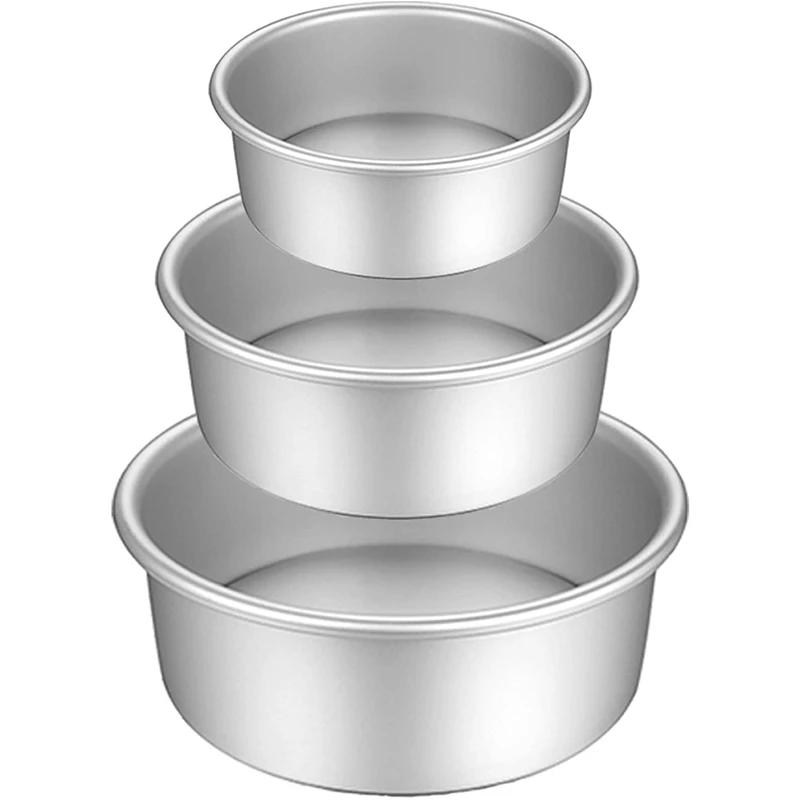 Description Picture 4 of itemCake Pan Set, Round Cake Mold Aluminium 3 Pcs Bakeware with Removable Base for Cake Baking Party Birthday Christmas