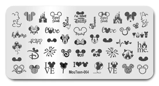 Description Picture 2 of itemIconic Brand New Cartoon Figure Nail Stamping Plates Cute Ear Stamping Plate Mouse Character Nail Art Templates #064