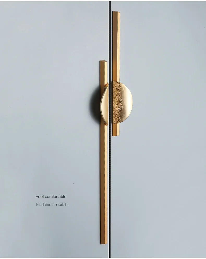 Description Picture 4 of item1pcs Modern Gold Grey Black Round Cabinet Door Handle Drawer Pulls Knobs Long Kitchen Cupboard Furniture Handles Hardware