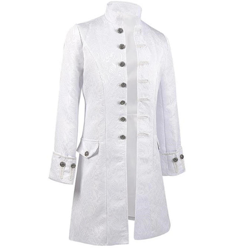 Description Picture 4 of itemMen Steampunk Trench Coat  Vintage Prince Overcoat Medieval Renaissance Jacket Victorian Edwardian Cosplay Costume Dress UP Tops