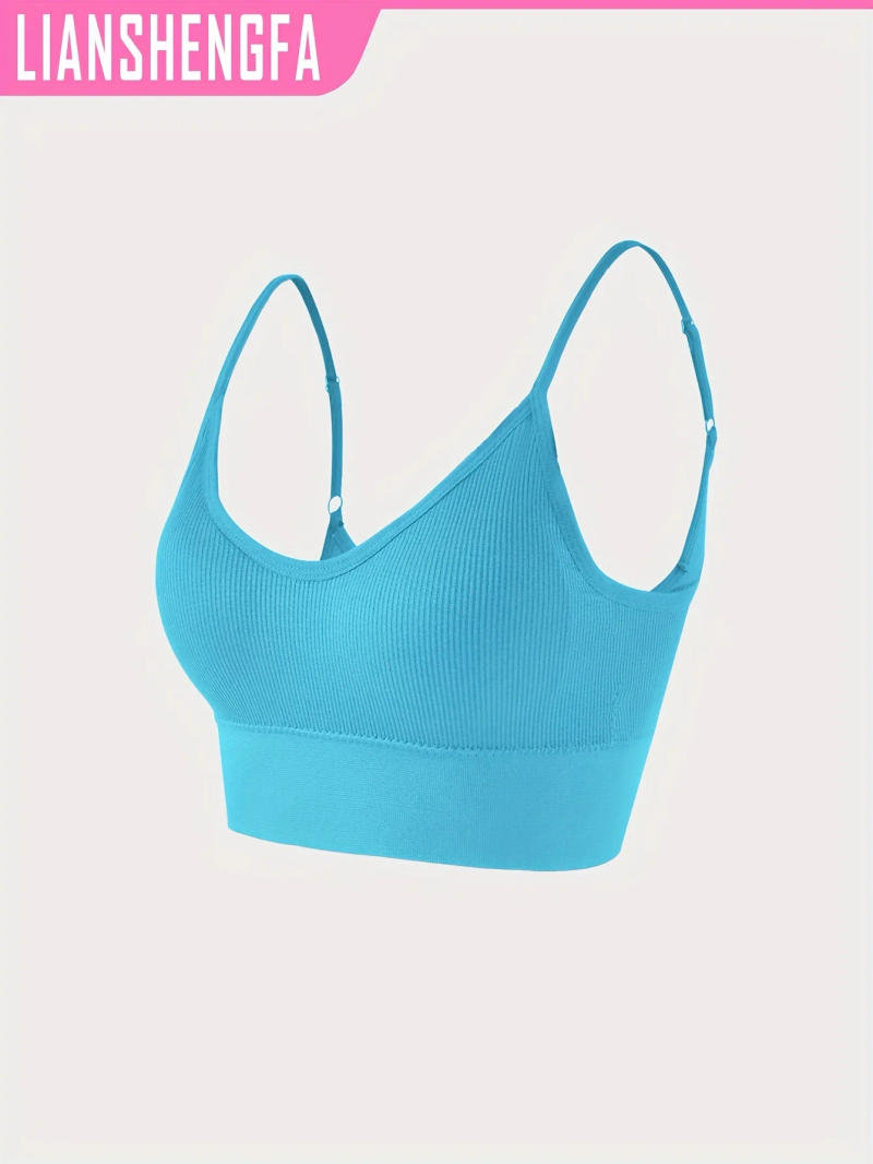 Description Picture 4 of itemClassic hair-growing knitted ribbed yoga halterneck backless sports bra