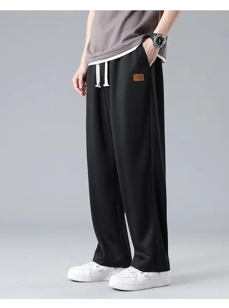 Description Picture 6 of itemAll Season Summer Casual Soft Solid Men's Cool Boys Waist Loose All Match Overalls Pocket Drawstring Sport Pants Breathable