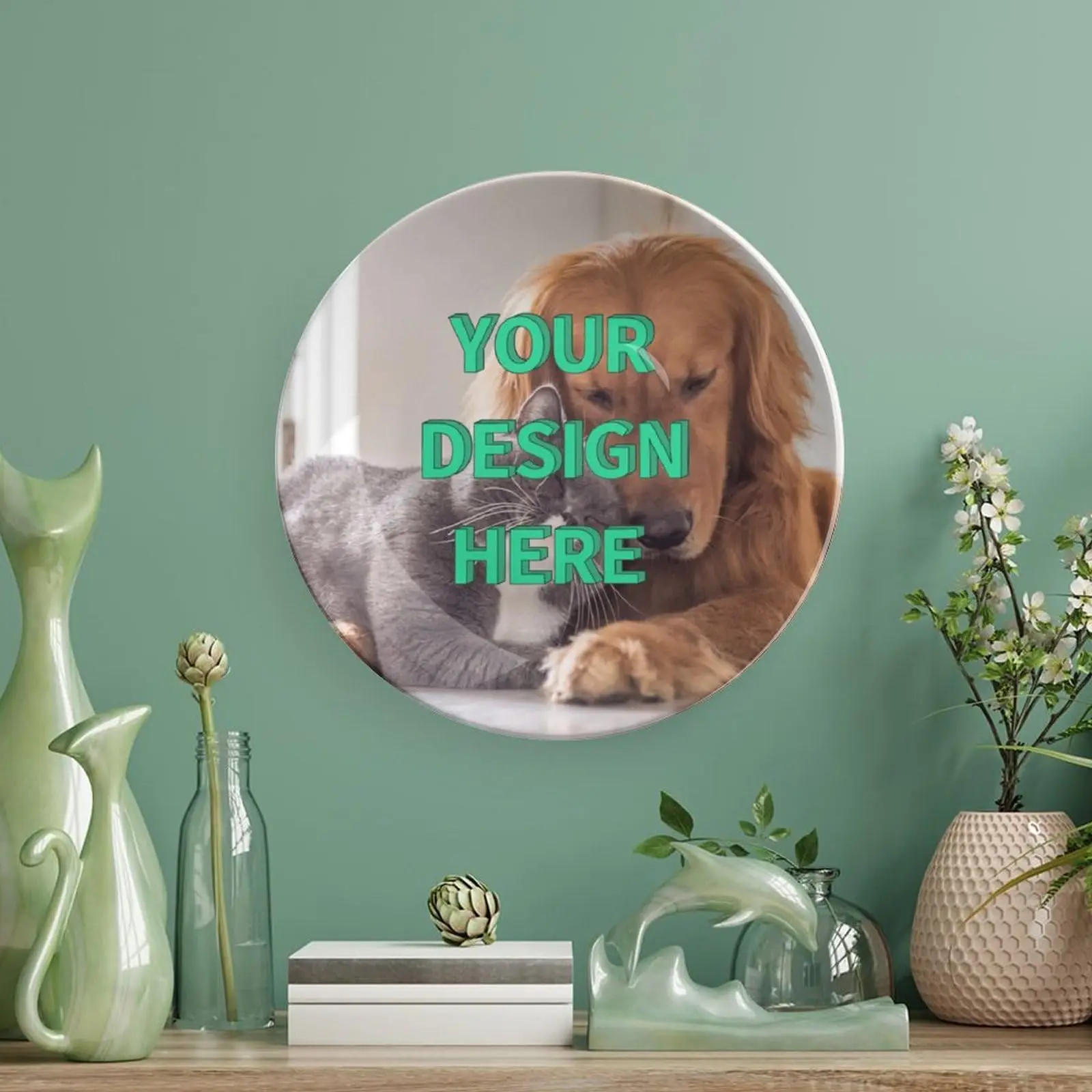 Description Picture 4 of itemEuropean Art Plate Ceramic Decorative Ornaments Dish Cake Candle Tray Retro Sign Board for Home Decor Sofa Background